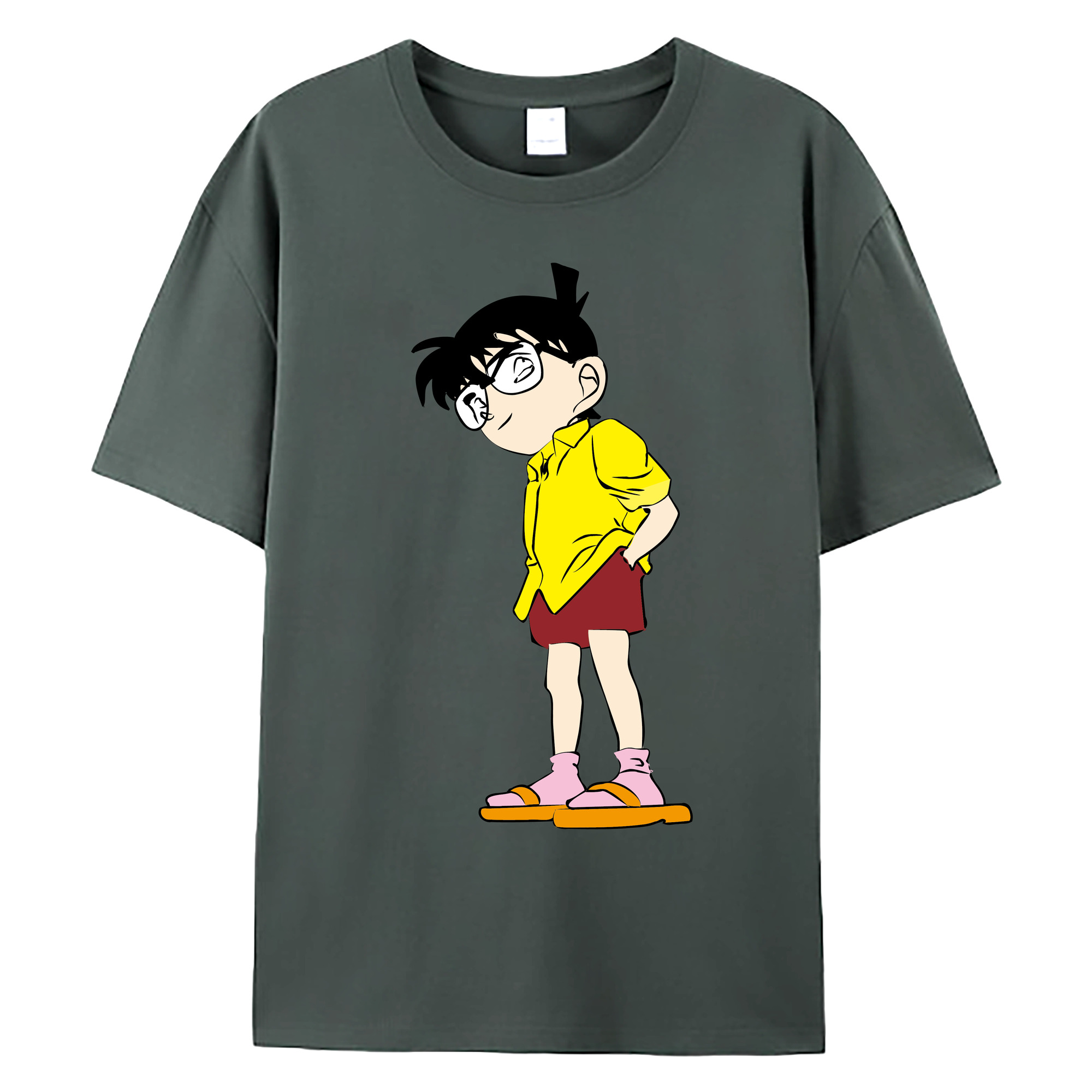 （画像用） 名探偵コナン 江戸川 コナン Detective Conan Conan Edogawa 綿100％ メンズ半袖Tシャツ｜肌触りやわらか＆通気性
